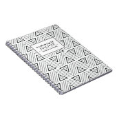 Carnet moderne noir et blanc de motif de triangles (Côté Droit)