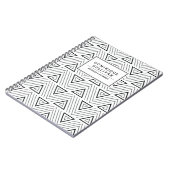 Carnet moderne noir et blanc de motif de triangles (Côté gauche)