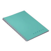 Carnet Moderne Nom Personnalisé Bleu et Sarcelle (Côté Droit)