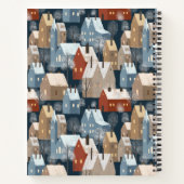 Carnet Moderne Nordic Cosy Winter Town Motif Monogramme (Dos)