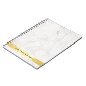 Carnet Moderne or blanc élégant modèle spirale en marbre (Côté gauche)