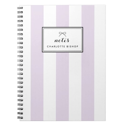 Carnet Moderne Pastel Lilac Grilles verticales Personnali (Devant)