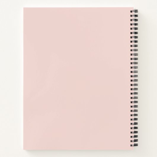 Carnet Moderne Pastel Rose Beauté Personnalisée Vous Nom (Dos)