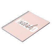 Carnet Moderne Pastel Rose Bonjour Et Vous Nom (Côté gauche)