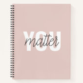Carnet Moderne Pastel Rose Vous Comptez Inspiration Citat (Devant)
