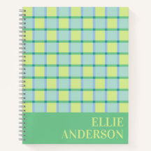 Moderne personnalisé bleu vert lime à carreaux