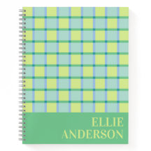 Moderne personnalisé bleu vert lime à carreaux