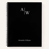 Carnet Moderne Professionnel 2 Monogramme Initial De Base (Devant)