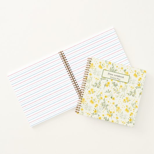 Carnet Moderne Retour à l'école fleur sauvage motif flora (Intérieur)