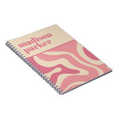 Carnet Moderne Retro Liquid Swirl Motif Abstrait rose (Côté Droit)