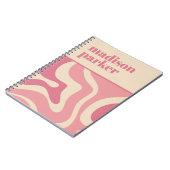 Carnet Moderne Retro Liquid Swirl Motif Abstrait rose (Côté gauche)