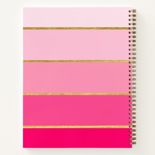 Carnet Moderne rose & or tendance (Dos)