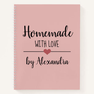 Carnet Moderne rose vif Fait maison avec recette d'amour