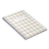 Carnet Moderne rustique beige à carreaux de bison (Côté Droit)