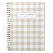 Carnet Moderne rustique beige à carreaux de bison (Devant)
