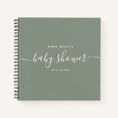 Carnet Moderne Sage Green Chic Script Baby shower Invité (Devant)