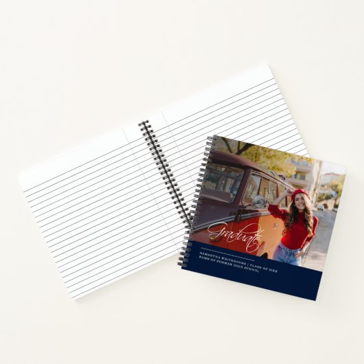 Carnet Moderne Script Photo Graduation 2025 Invité (Intérieur)