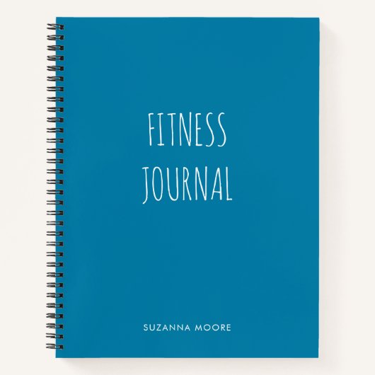 Carnet Moderne Simple Bold Blue Gym Workout Santé Fitness (Devant)