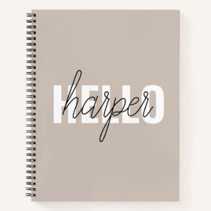 Carnet Moderne Simple Brown Bonjour Et Vous Nom