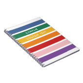 Carnet Moderne Simple Cute arc-en-ciel Personnalisé Nom E (Côté Droit)