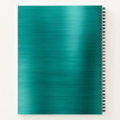 Carnet Moderne simple métal brossé Turquoise (Dos)