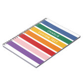 Carnet Moderne Simple Mignon Arc-en-Ciel Nom Personnalisé (Côté gauche)