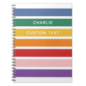 Carnet Moderne Simple Mignon Arc-en-Ciel Nom Personnalisé (Devant)