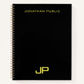 Carnet Moderne Simple Modèle Monogramme Nom initial (Devant)