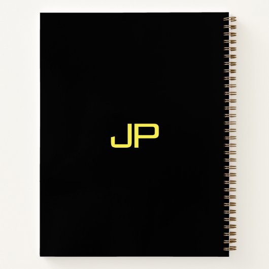 Carnet Moderne Simple Modèle Monogramme Nom initial (Dos)