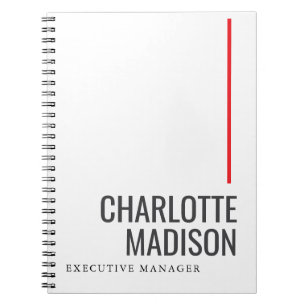 Carnet Moderne Simple Noir Blanc Tendance Minimaliste Uni