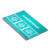 Carnet moderne Snowflakes, Aqua (Côté Droit)
