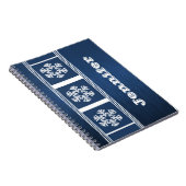 Carnet moderne Snowflakes, Bleu (Côté Droit)