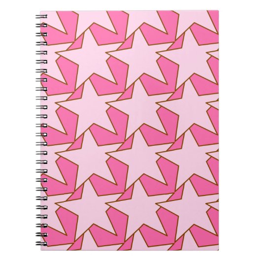 Carnet Moderne Star Géométrique - rose clair et profond (Devant)