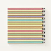 Carnet Moderne Style Pastel Ribbon Monogramme rayé (Dos)
