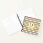 Carnet Moderne Style Pastel Ribbon Monogramme rayé (Intérieur)
