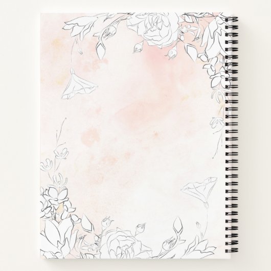 carnet moderne subtil de monogramme floral (Dos)