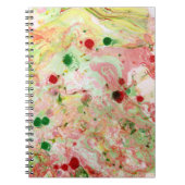 Carnet Moderne tendance Abstrait rose rouge jaune vert (Devant)