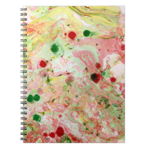 Carnet Moderne tendance Abstrait rose rouge jaune vert