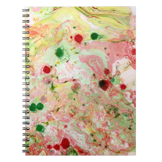 Carnet Moderne tendance Abstrait rose rouge jaune vert (Devant)