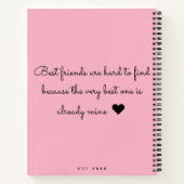 Carnet Moderne tendance BFF meilleur ami photo Collage ro (Dos)