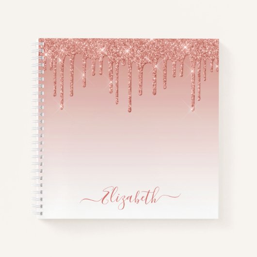 Carnet Moderne tendance Rose de script élégant Parties sc (Devant)