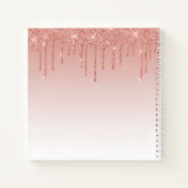 Carnet Moderne tendance Rose de script élégant Parties sc (Dos)