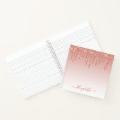 Carnet Moderne tendance Rose de script élégant Parties sc (Intérieur)