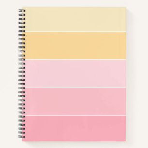 Carnet Moderne tendance rose vanille jaune blanc rayé