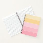 Carnet Moderne tendance rose vanille jaune blanc rayé (Intérieur)
