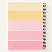 Carnet Moderne tendance rose vanille jaune blanc rayé (Dos)
