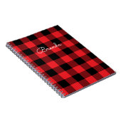 Carnet Moderne Vérification Rouge et Noir de Buffalo (Côté Droit)