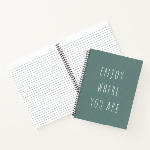 Carnet Moderne Vert Profitez Où Vous Êtes Une Citation Po