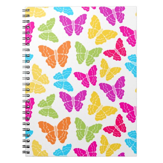 Carnet Moderne Vibrant Arc-en-ciel Butterfly mûre Motif (Devant)