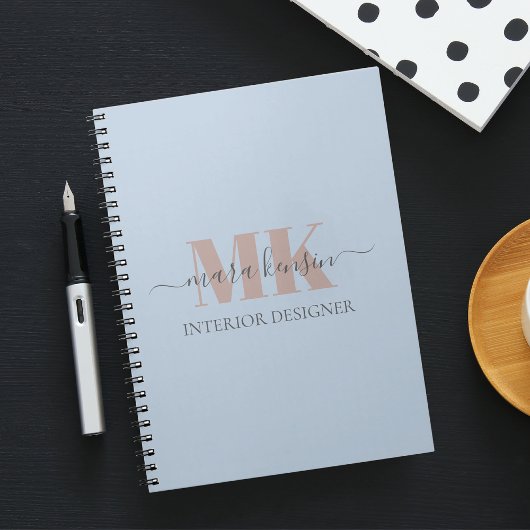 Carnet Modert Mocha Mousse Monogram Bleu Poussiéreux